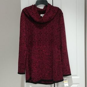 New Cowl Neck Tunic Knit Sweater